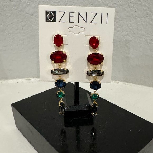 Zenzii Jewelry - NWT ZENZII $48 Multicolored Stone Duster Earrings